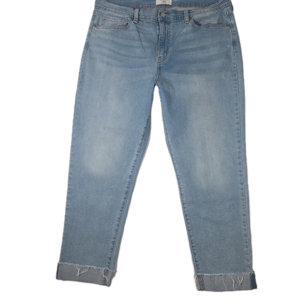 Denizen From Levi's Women's Cropped Jeans Size 14 Boyfriend Fit Light Denim
